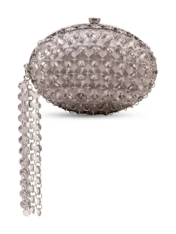 Oval Crystal Embellished Clutch