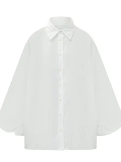 Oversized Shirt with Collar and Buttons