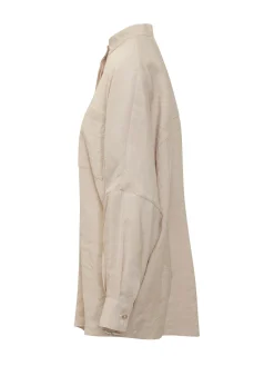 Oversized Shirt with Mandarin Collar