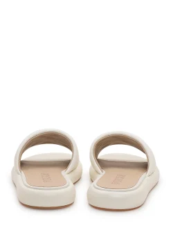 Padded Leather Sliders with Logo Detail