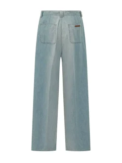 Pantaloni Dritti con Cintura Annodata