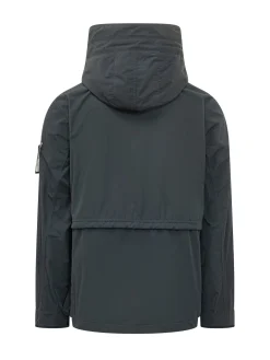 Parka Corto con Cappuccio e Tasche Utility