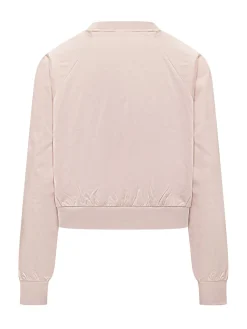 Pearl Crew Neck Sweatshirt with Logo and Sleeve Embellishments