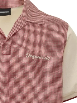 Pied de Poule Polo with Revere Collar