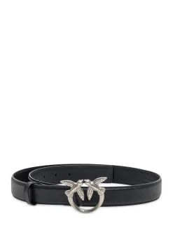 Pinko Love Birds black leather belt
