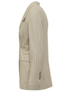 Pinstripe Double-breasted Blazer