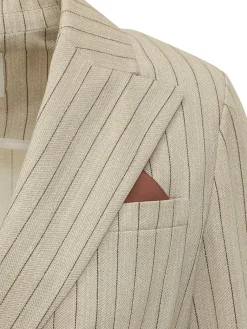 Pinstripe Double-breasted Blazer