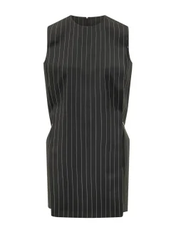 Pinstripe Dress with Belt