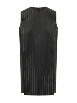 Pinstripe Dress with Belt