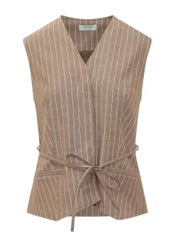 Pinstripe Vest with Belt