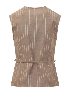 Pinstripe Vest with Belt