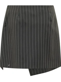 Pinstripe Wrap Skirt