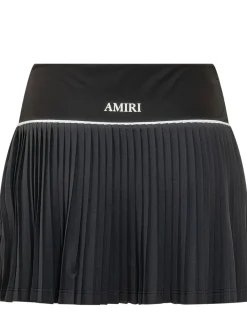 Pleated Mini Skirt with Logo