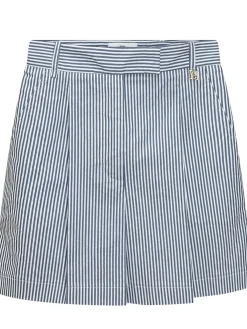 Pleated Shorts with Striped Pattern