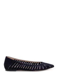 Pointed Ballet Flats with Sheer Panels