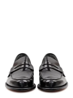 Polished Leather Penny Loafers