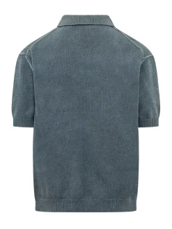 Polo in Maglia con Bottoni e Tasca