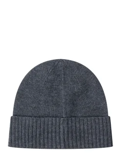 Polo Ralph Lauren Grey Beanie Hat with Pink Logo