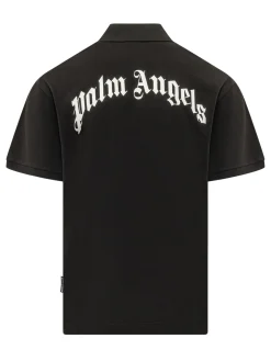 Polo Shirt with Curved Chest Logo