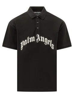 Polo Shirt with Curved Front Logo