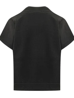 Polo Top with Kimono Sleeves and Embroidery