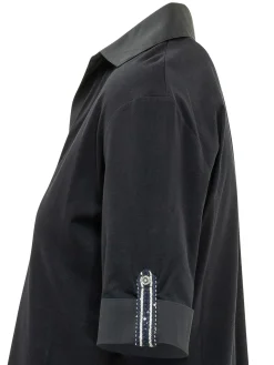 Polo Top with V Neck and Short Sleeves