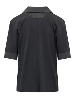 Polo Top with V Neck and Short Sleeves