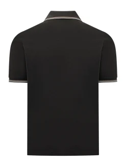Polo with Striped Collar and Short Sleeves