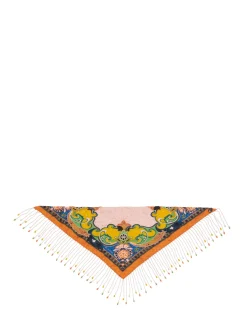 Printed Bandana with Fringe