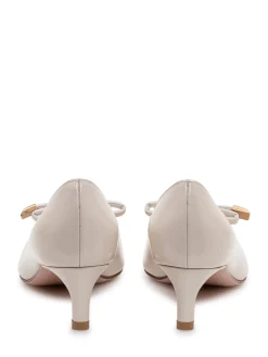 Pumps with Bow and Mid Heel