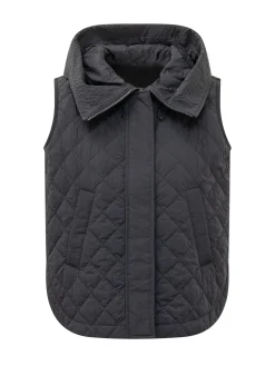 Quilted Vest with High Collar