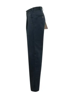 Relaxed Cotton Pants with Front Pleat