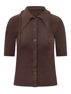 Ribbed Polo with Buttons