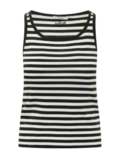 Ribbed Tank Top with Round Neck