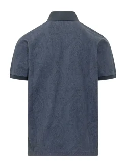 Roma Polo Shirt with Collar and Paisley Print