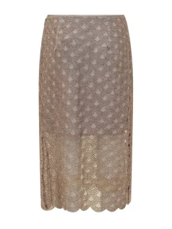 Scalloped Midi Skirt