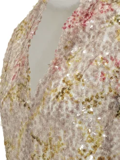 Sequin Shirt with V Neck