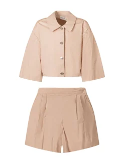 Set with Cropped Shirt and Shorts