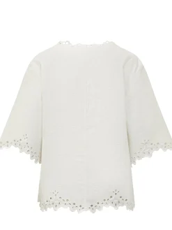 Shana V-Neck Top with Broderie Details