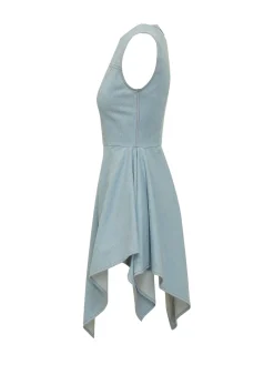 Short Denim Dress with Asymmetric Skirt