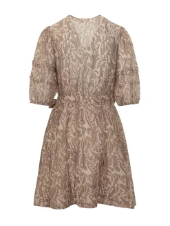 Short Dress with Belt and Print