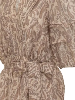 Short Dress with Belt and Print