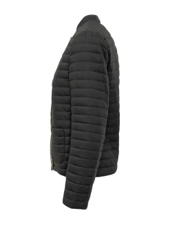 Short Quilted Puffer Jacket with Buttons