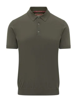 Short Sleeve Knit Polo with Buttons