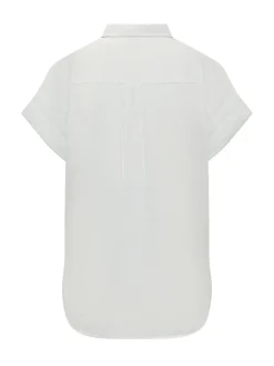 Short Sleeve Linen Shirt with Collar