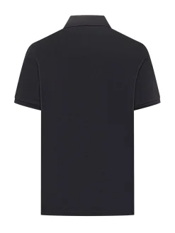 Short Sleeve Polo Shirt with Contrast Shoulder Detail