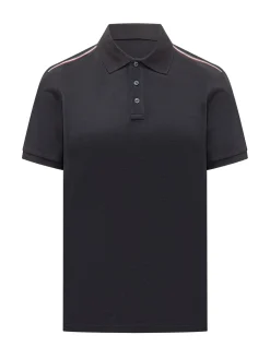 Short Sleeve Polo Shirt with Contrast Shoulder Detail