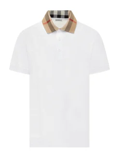 Short Sleeve Polo with Check Collar