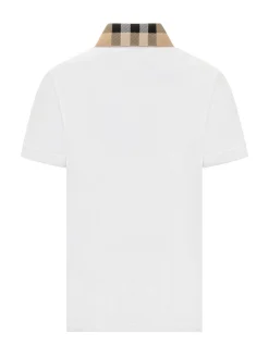 Short Sleeve Polo with Check Collar