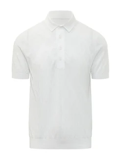 Short Sleeve Polo with Collar and Diamond Pattern